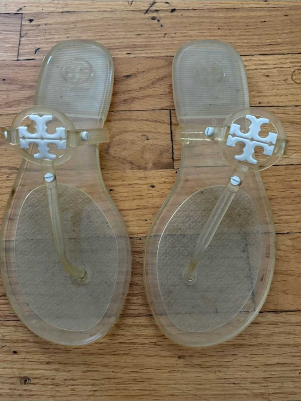 Tory Burch Cream Clear Jelly Sandals Size 8